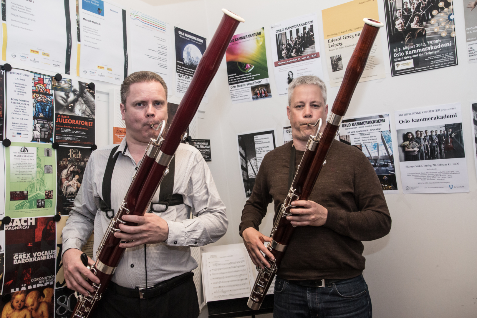 For seg selv: Borti et hjørne finner vi fagotten og fagottistene. Trond Olaf Larsen og Anders Gedde-Dahl  spiller et instrument som står på rødlista. 