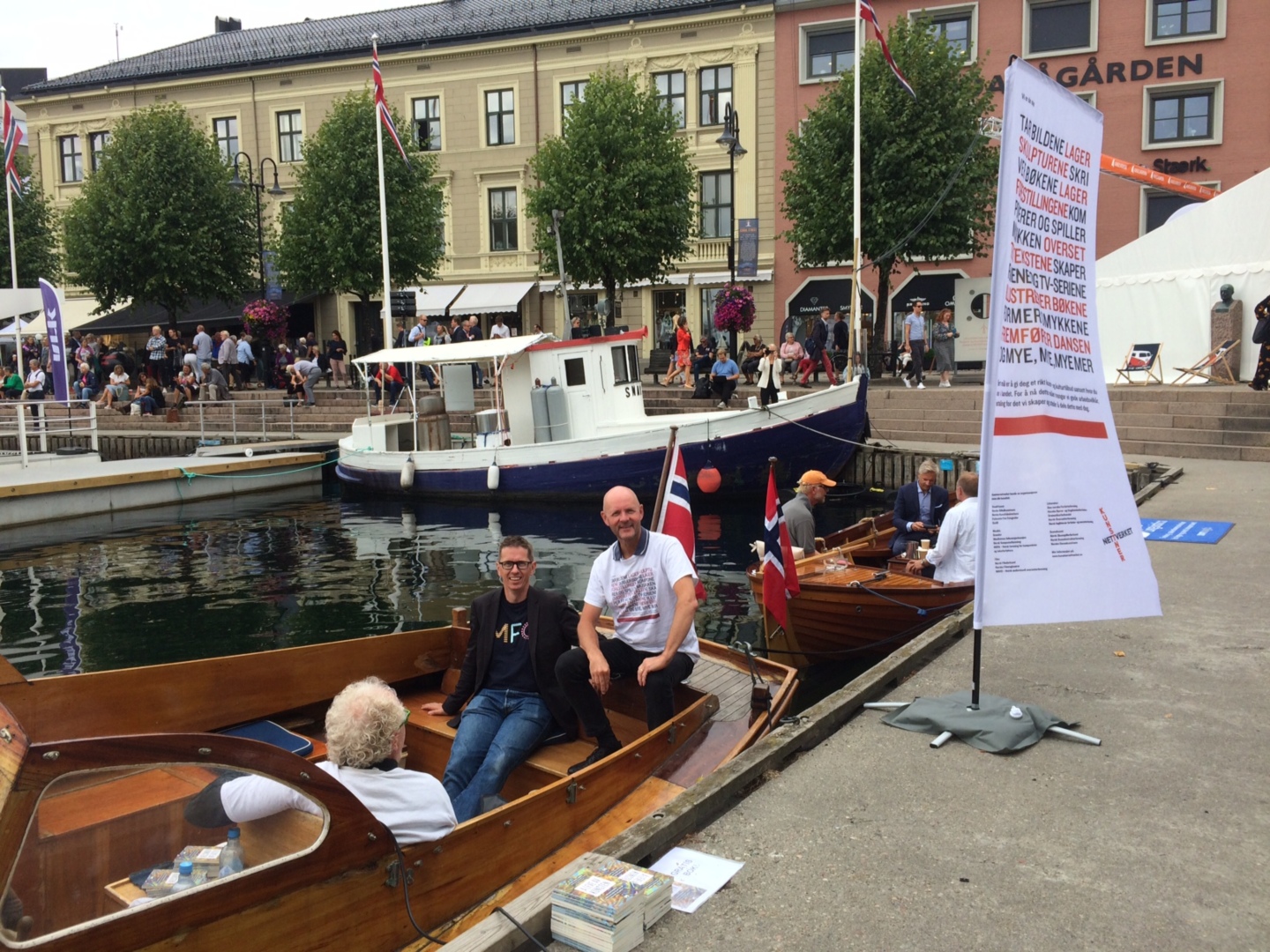 I Pollen: MFO-leder Hans Ole Rian og nestleder Anders Hovind har deltatt på Arendalsuka. – Jeg opplever at kvalitetene på debattene blir bedre for hvert år. Og kanskje det viktigste: Politikerne stiller stadig bedre forberedt, sier Rian. 