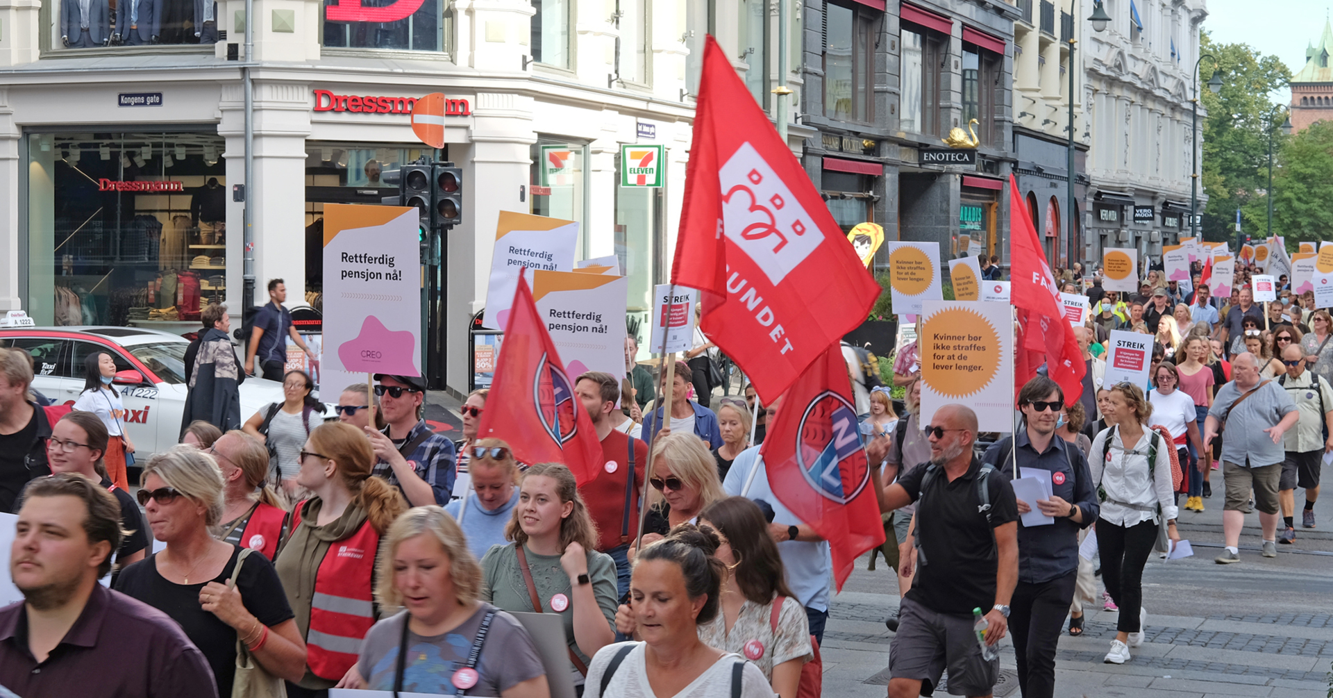 Fra demonstrasjonstoget under kulturstreiken i september. 