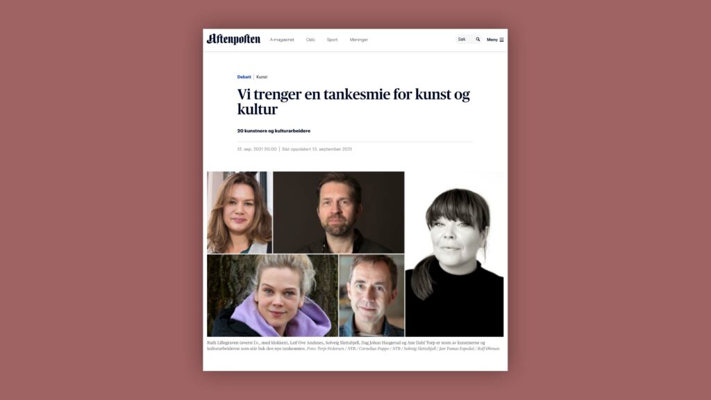 Faksimile av Aftenpostens dekning av tankesmien kraft