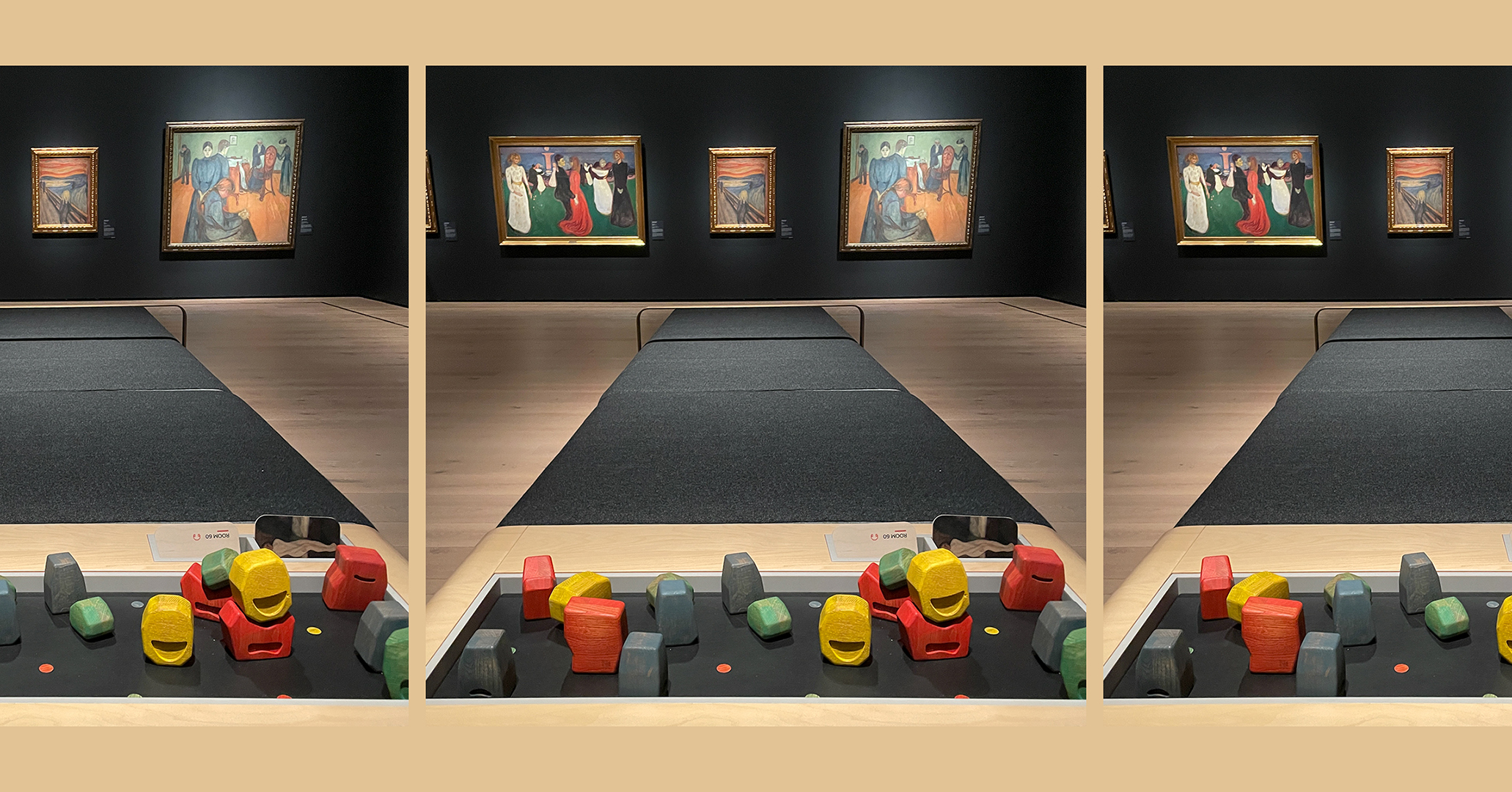 Collage av Skrik og klosser på Nasjonalmuseet