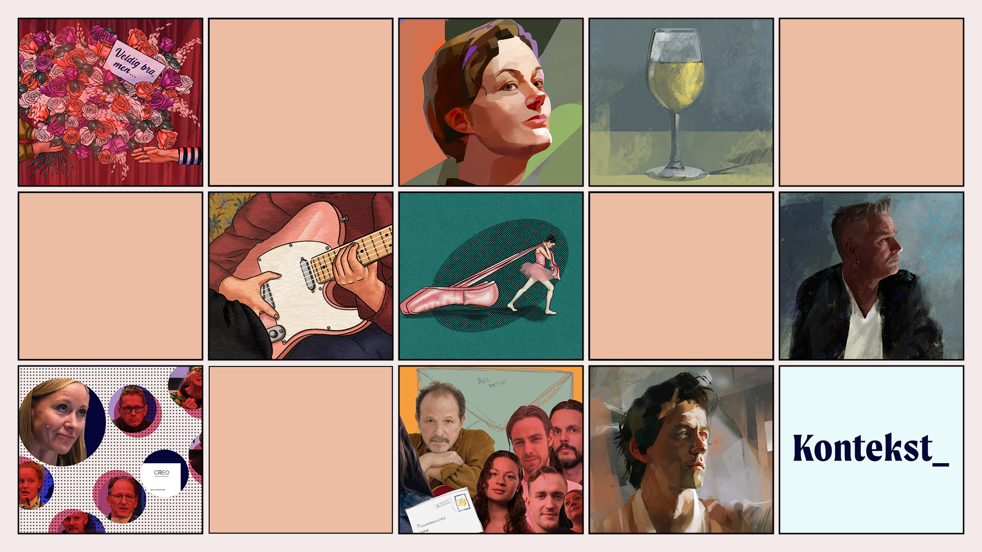 Collage av illustrasjoner til årets beste-sak