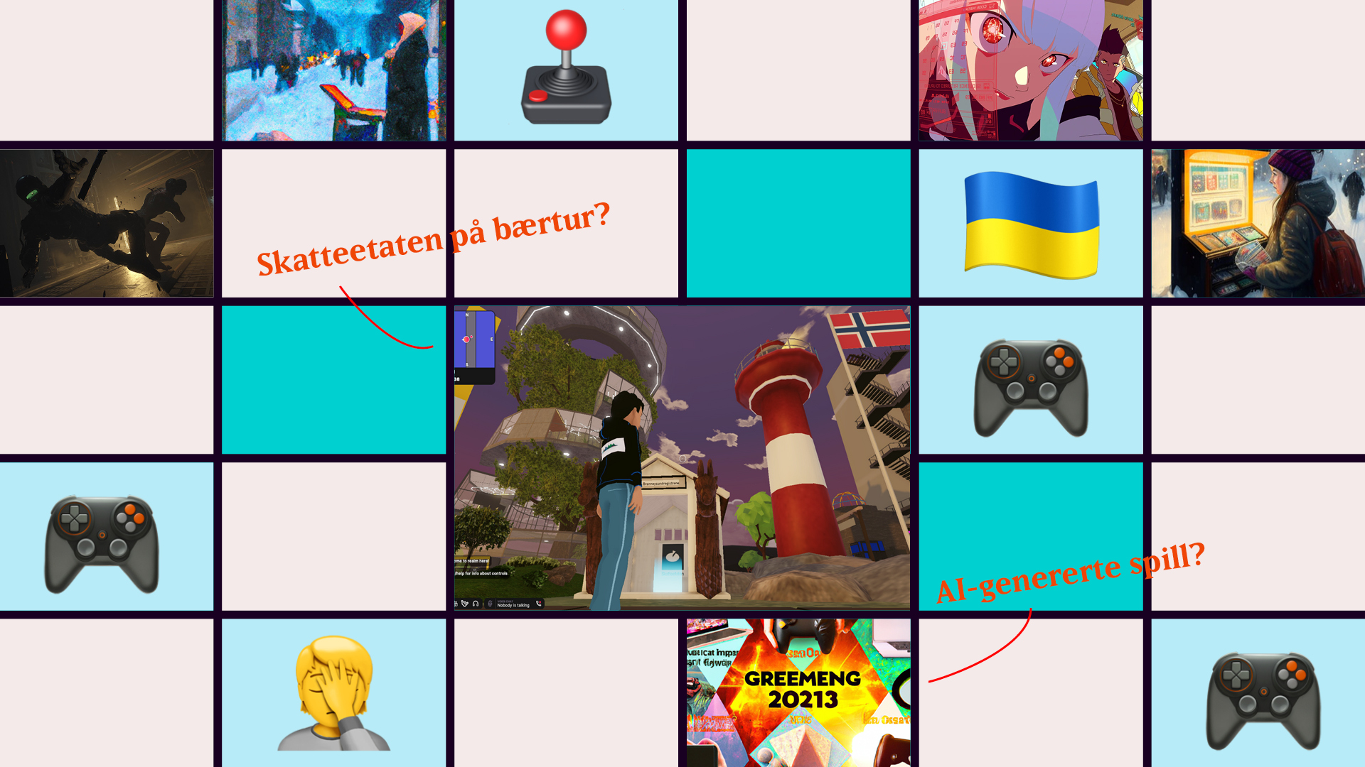 Collage av dataspill fra 2022