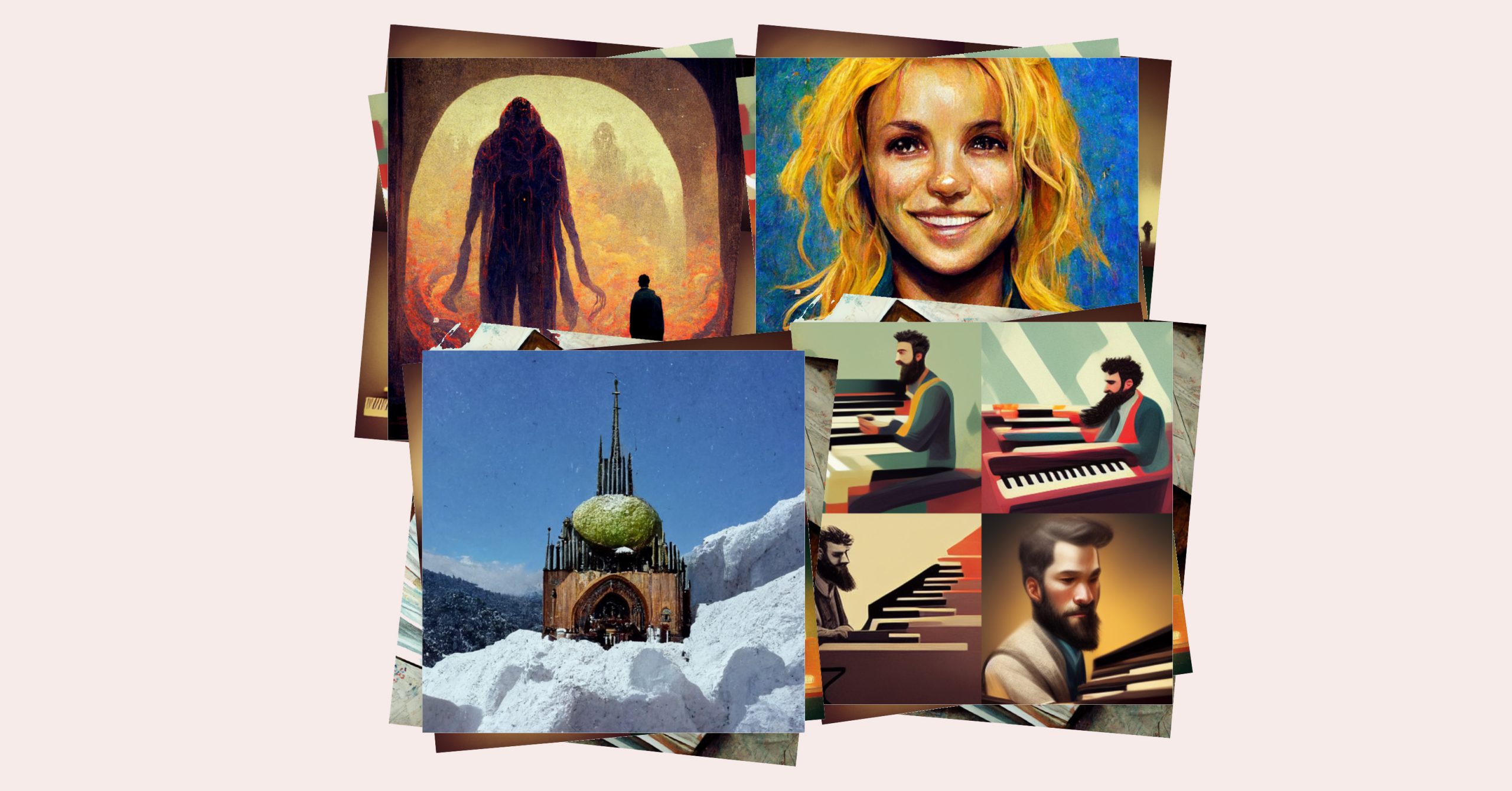 Collage av kunstig intelligens-genererte bilder