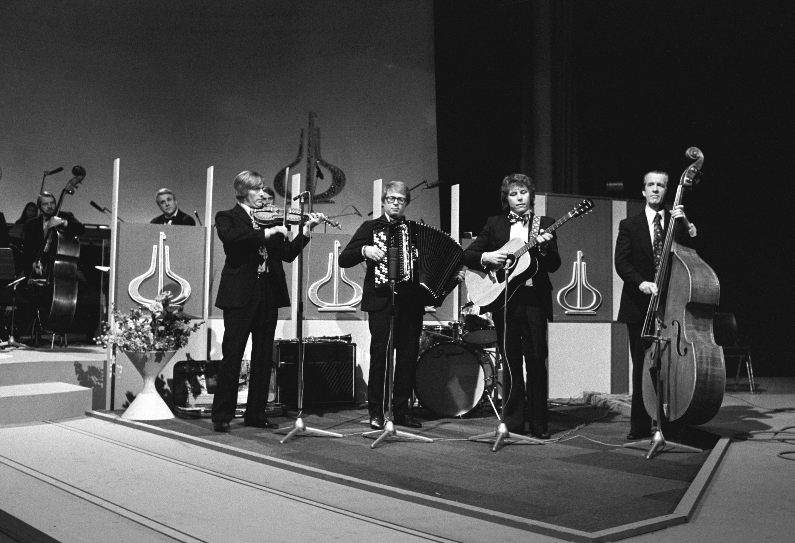 15. mars 1975: Sven Nyhus' kvartett under utdelingen av Spellemannsprisen.