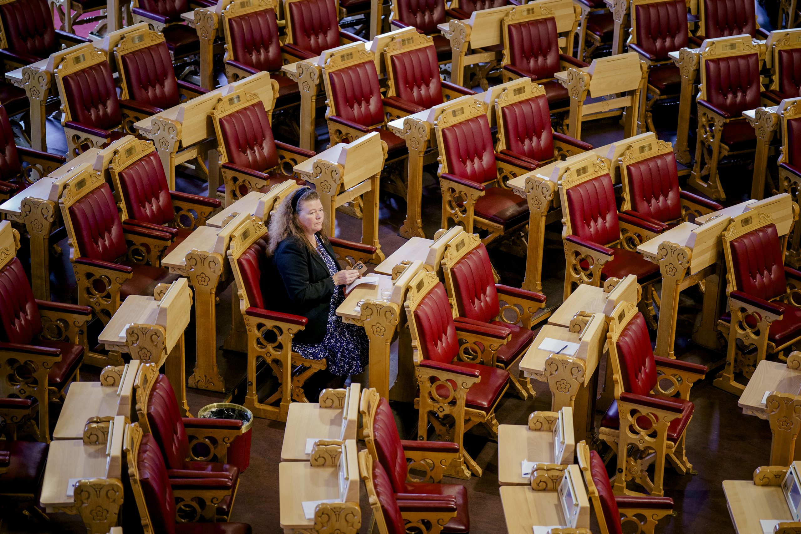 Kathy Lie (SV) under den muntlige spørretimen i Stortinget.