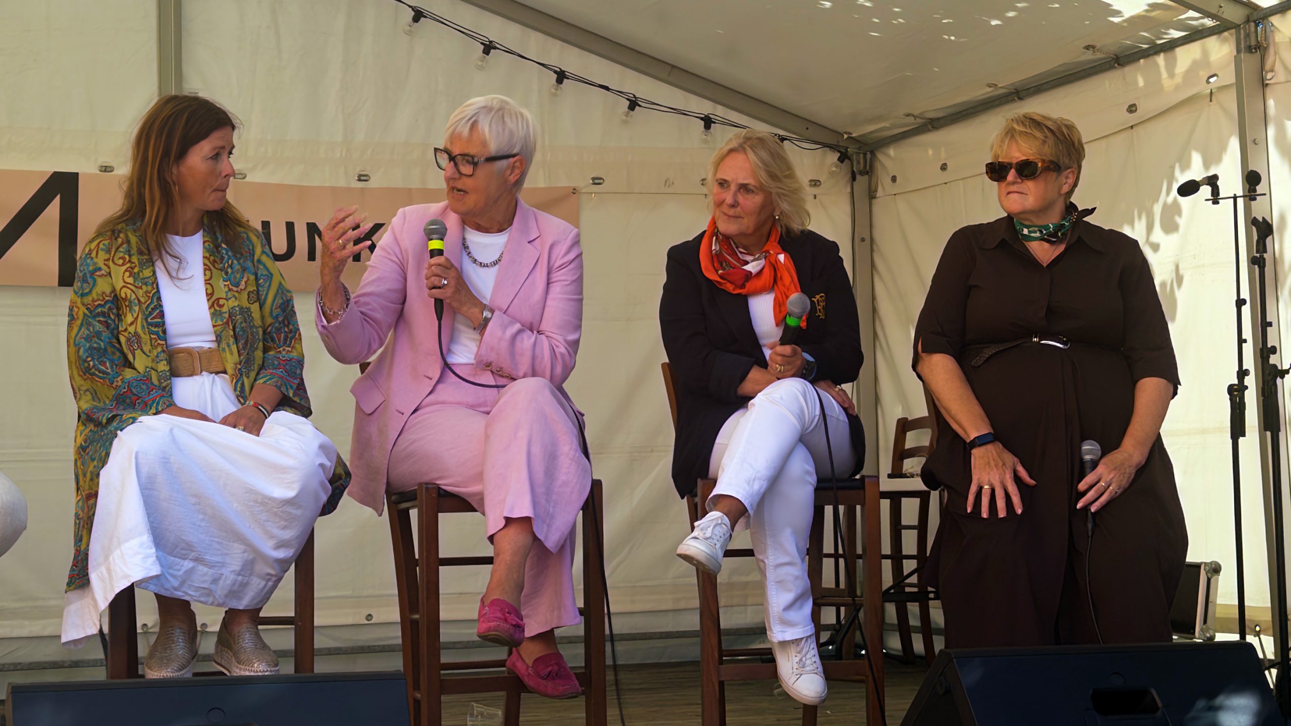Trude Storheim, Valgerd Svarstad Haugland, Thorhild Widvey og Trine Skei Grande under Arendalsuka 2025
